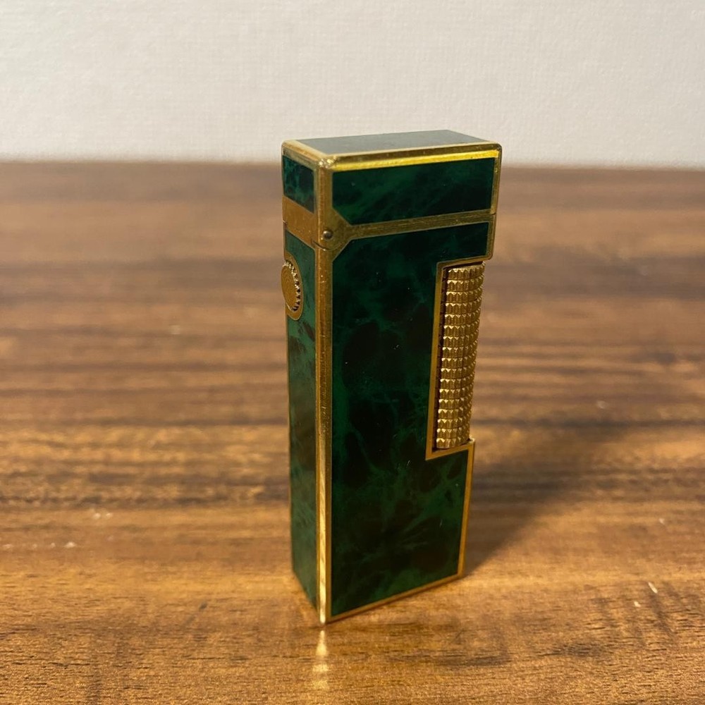 Dunhill Rollagas lighter green gold without box