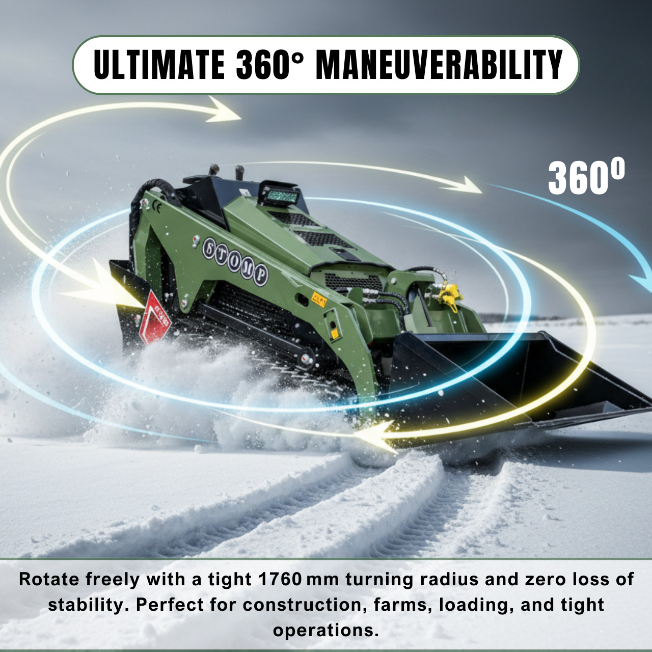 TYPHON Stomp V1000 Kubota D1105 Diesel 24.4hp Skid Steer Hydraulics Full Control