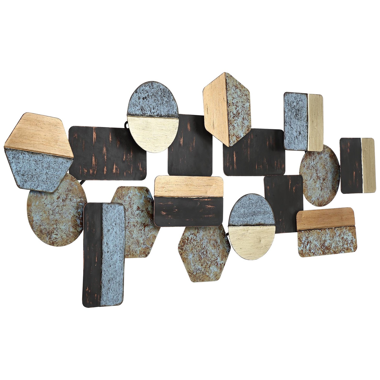 Art Deco Shapes 43 1/2" Wide Abstract Metal Wall Art