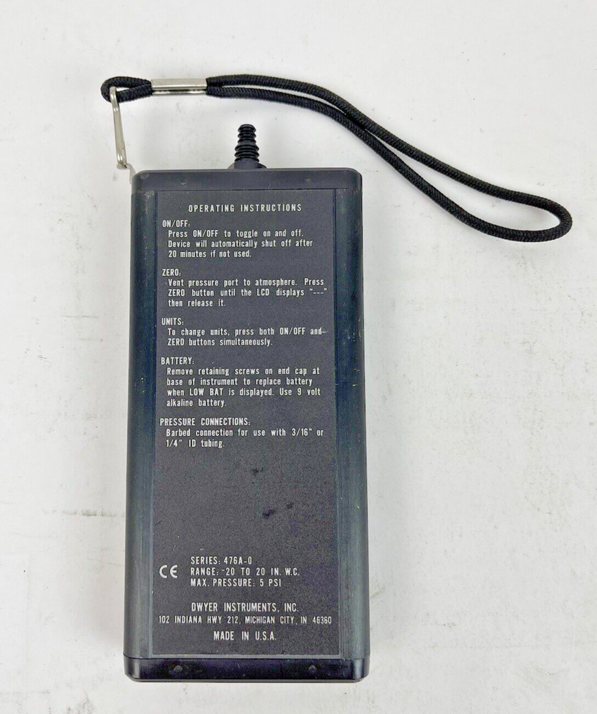 DWYER - SERIES 476A - SINGLE PRESSURE DIGITAL MANOMETER