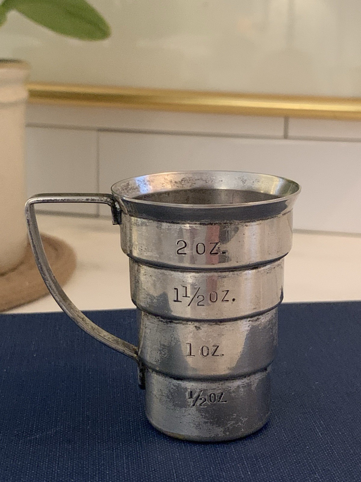 ✨Vintage NAPIER Stepped Silver Plate Jigger Art Deco 1930s Bar Barware Cocktail