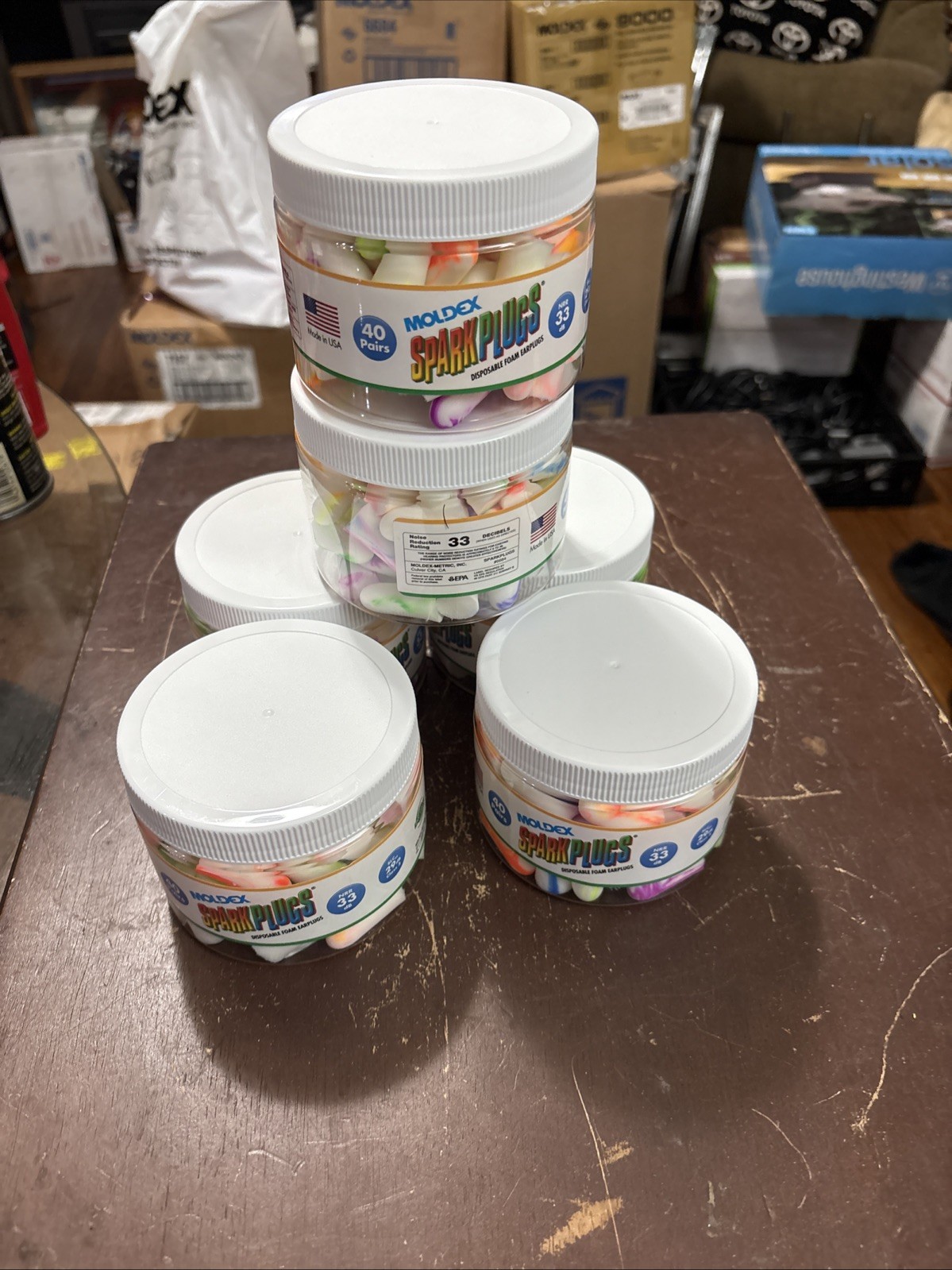 Lot Of (6) Moldex Sparkplugs Earplug Canister 6684 - 40 Pair Free Shipping