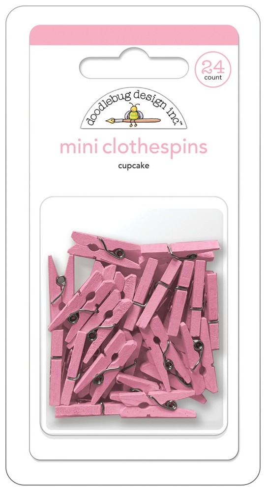Doodlebug Mini Clothespins Add Dimension Projects Crafts Pendants Cupcake Pink