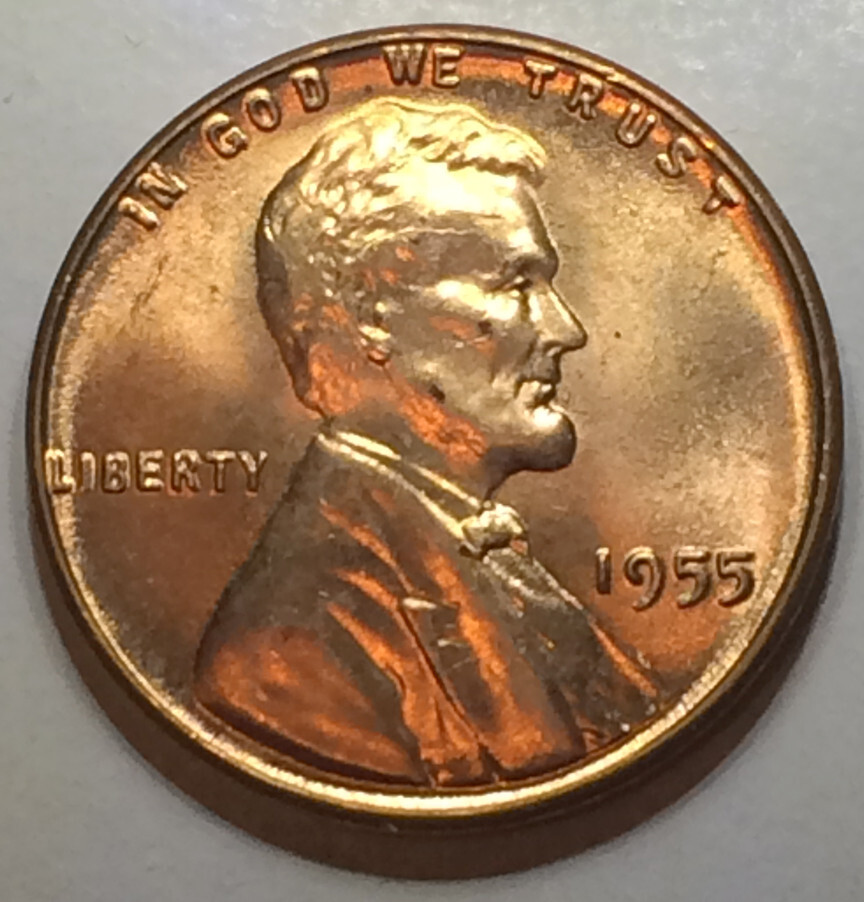 1955 Lincoln Cent BU Red- Spike Head