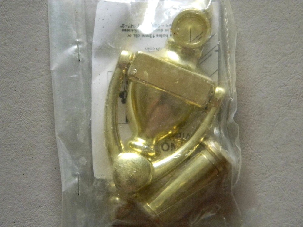 Door Knocker with 160' Viewer - Bright Brass - VK781