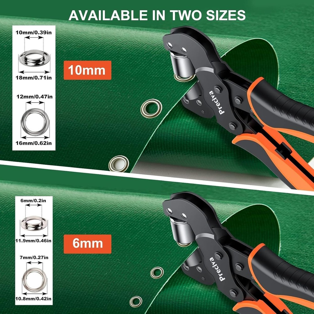 Interchangeable Grommet Tool Kit with 400 Silver Grommets - Easy Application