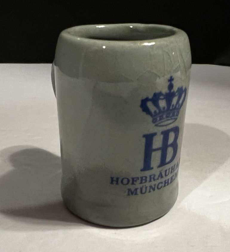 Vtg HB Hofbrauhaus Munchen Mini Ceramic Stoneware Stein Mug Shot Glass 2.25"