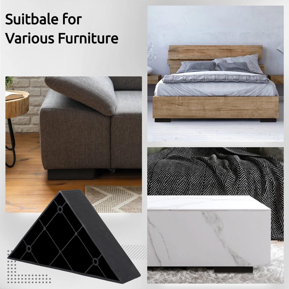 Homaisson 16pcs Couch Legs Replacement Plastic Triangle Corner Sofa Legs Blac...