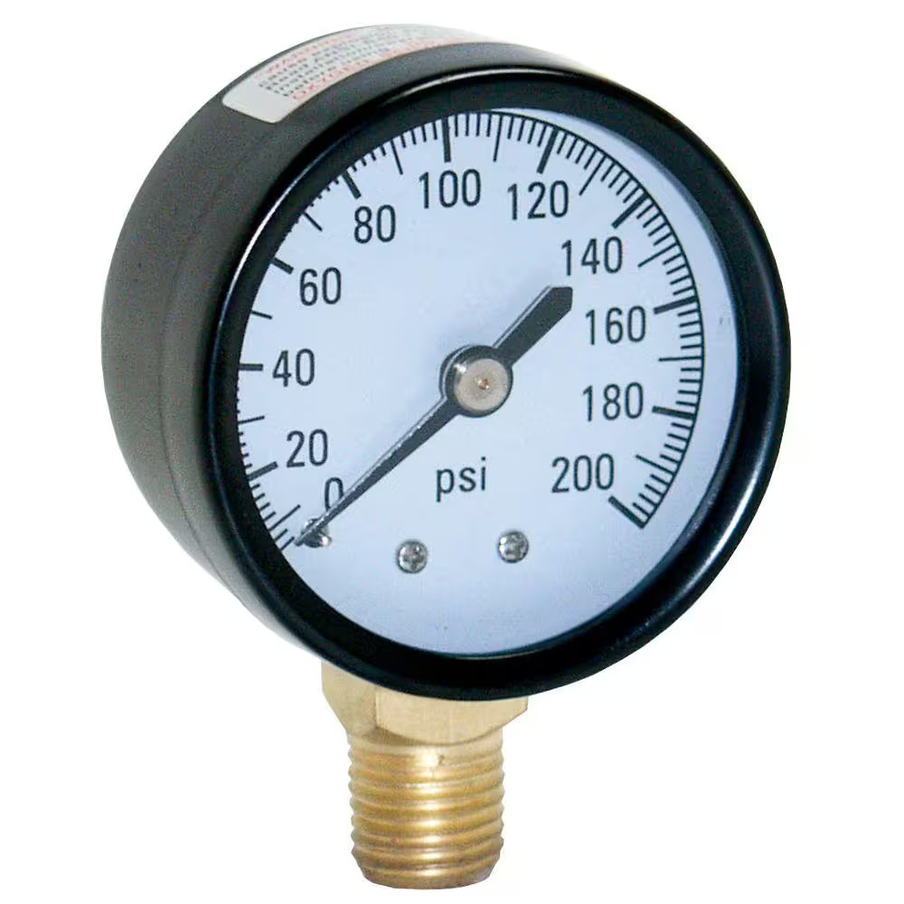 200 PSI Pressure Gauge with 1/4 In. Lower Connection