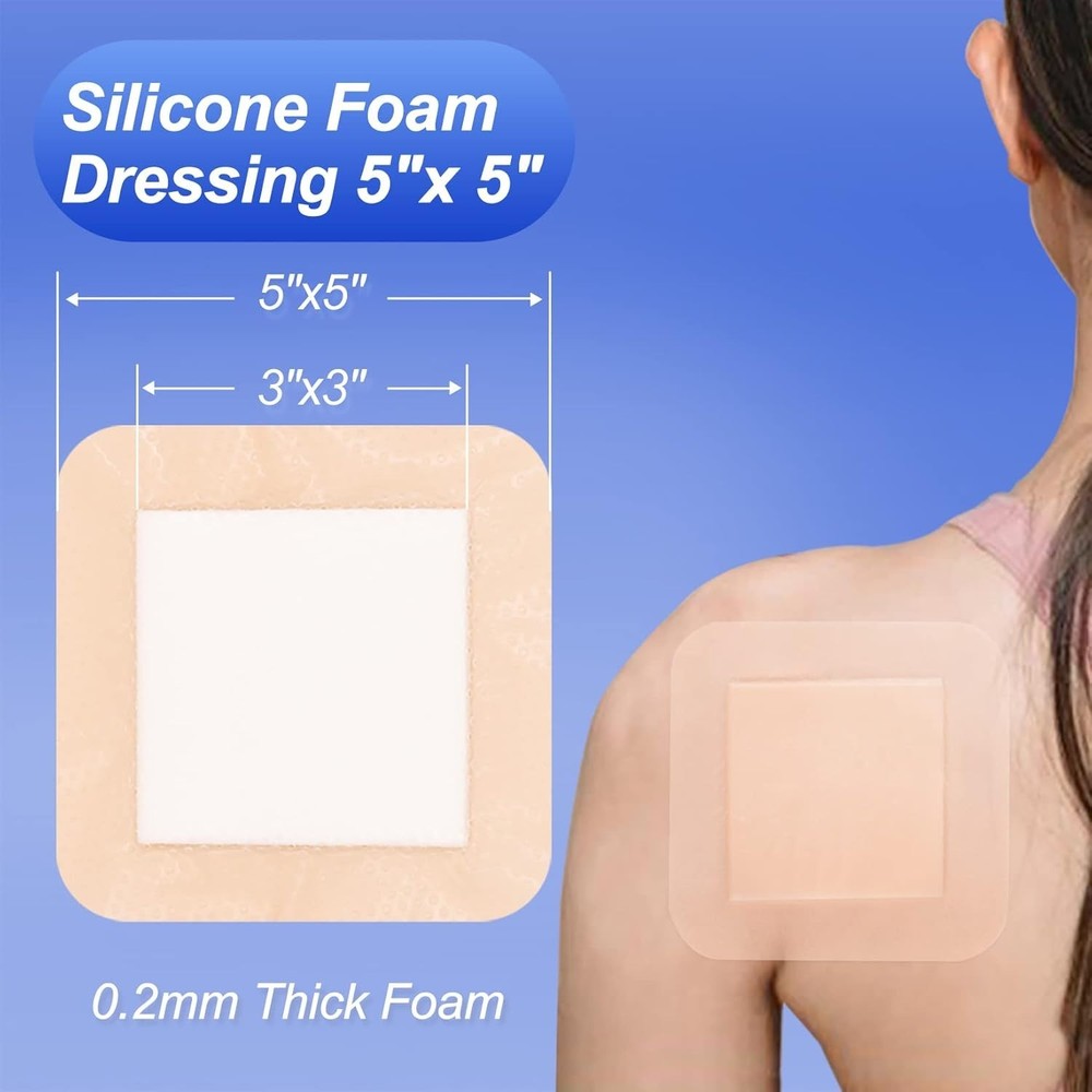 Large Silicone Dressing for Post-Surgery Care - 10 Pack