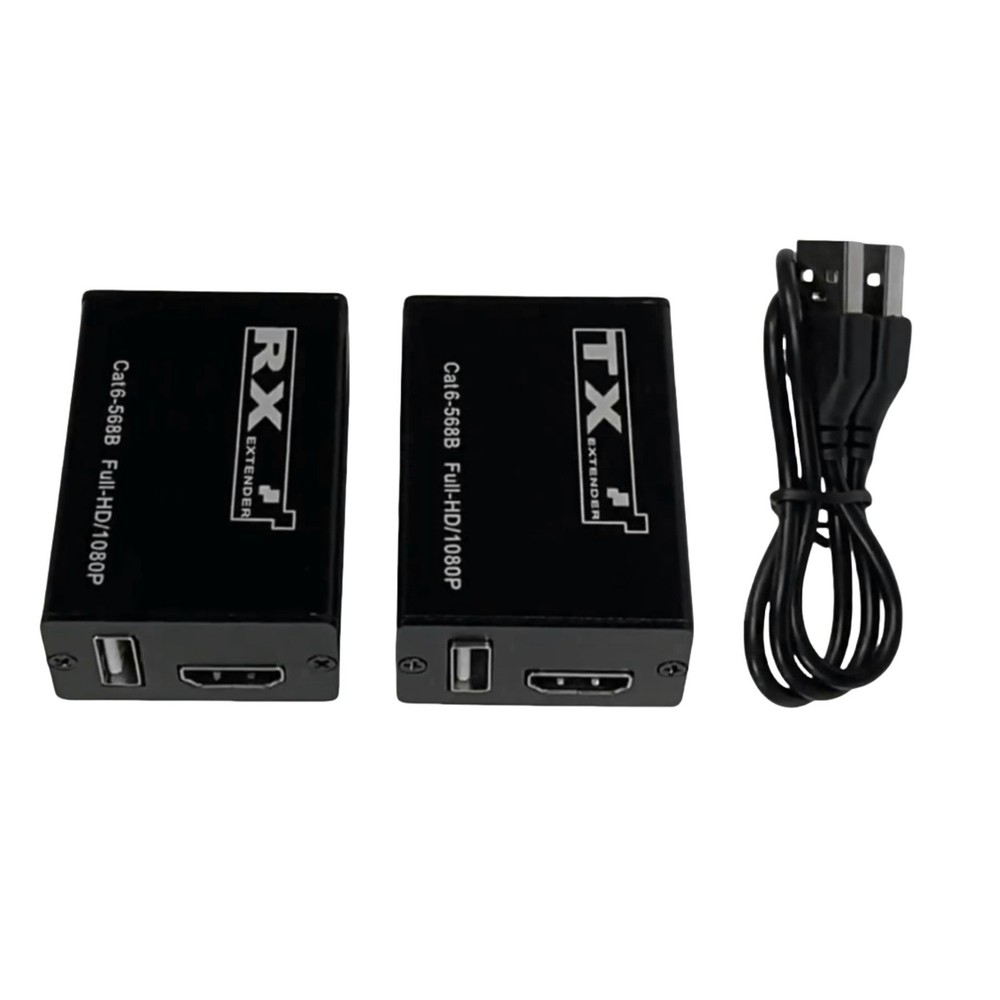 30M Black USB KVM HDMI Extender RJ45 Cat6 Ethernet Network Cable Accessories