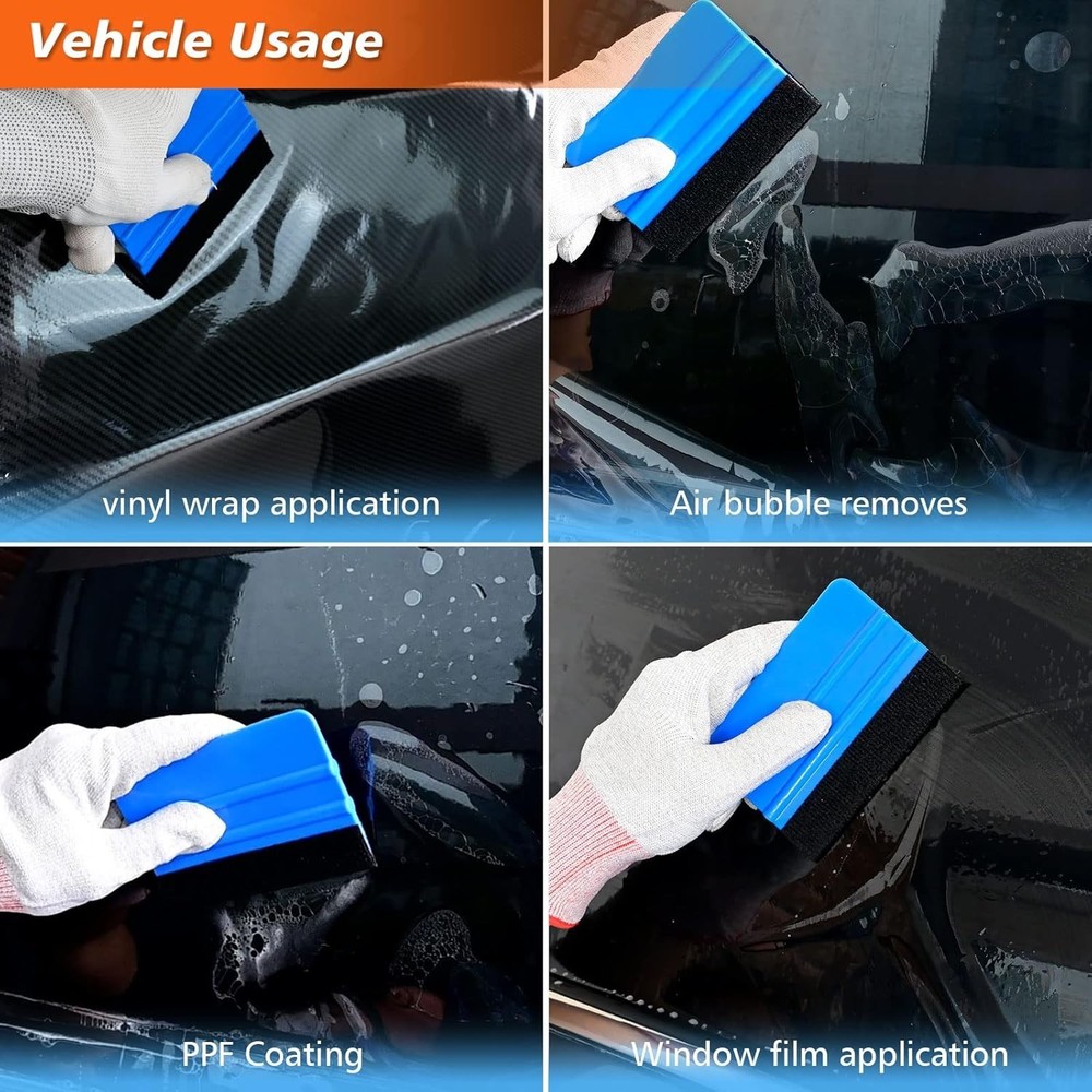 Felt Squeegee Vinyl Wrap 100 pcs Small 4in Plastic Bubble Removal Tool