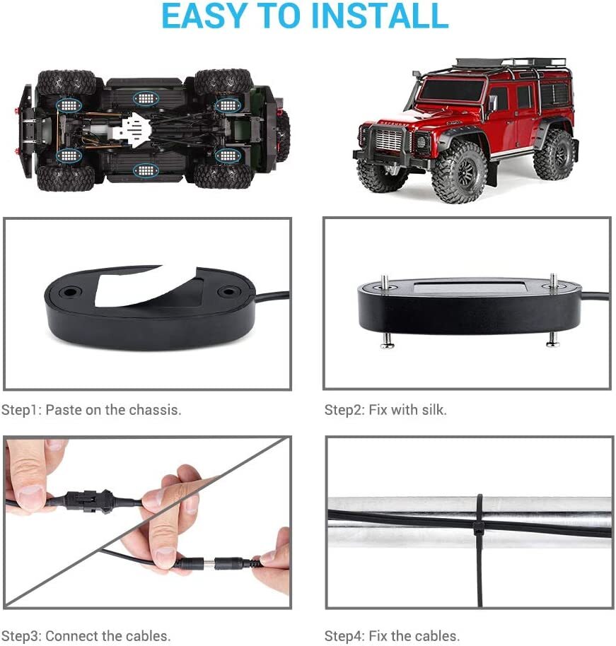 20 Pods RGB LED Rock Lights Kit Offroad Truck Underbody Neon Music Bluetooth APP