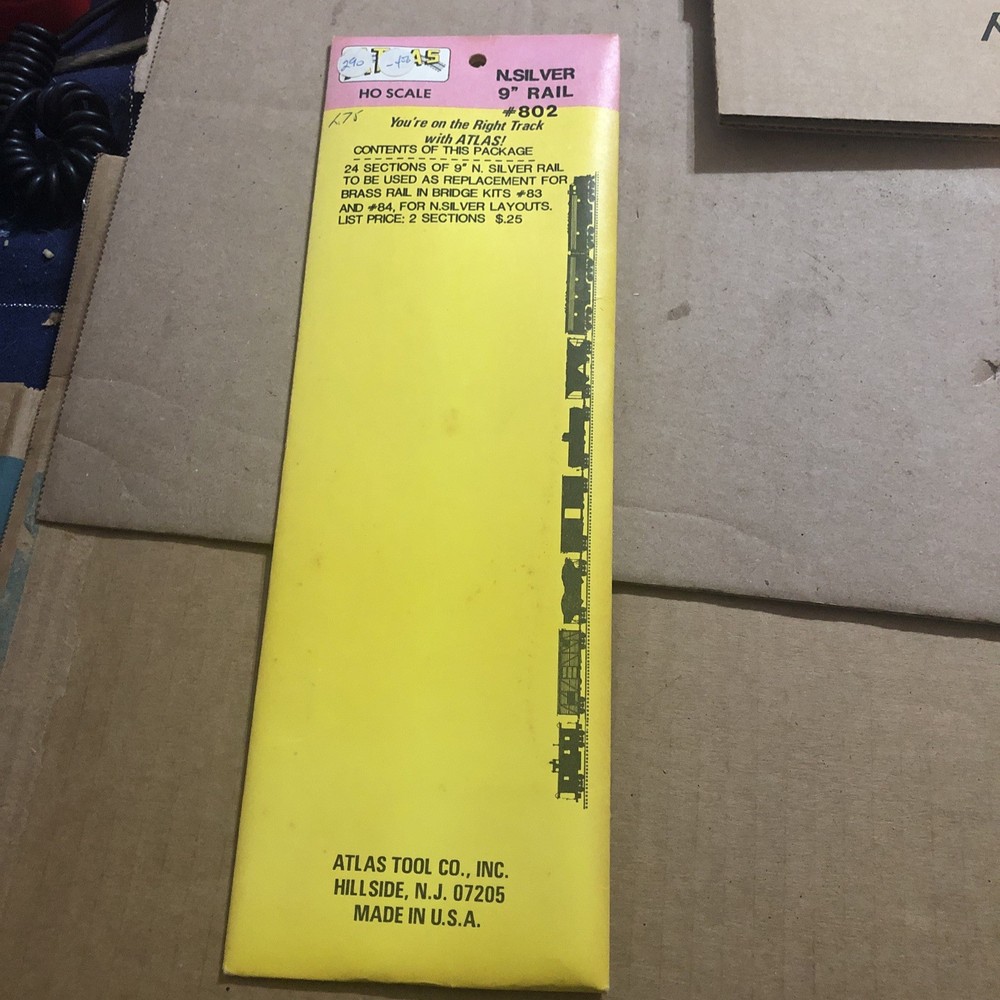Atlas 802 HO 9" Rail Replacement Nickel Silver 24 Sections