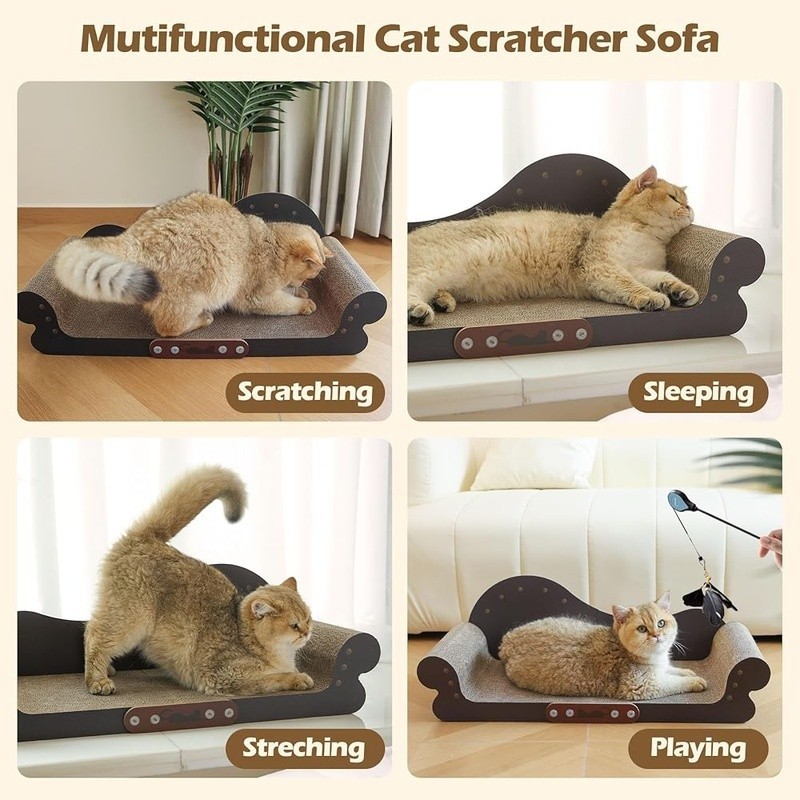 Extra Large Cat Scratcher Bed Lounge Kittens & Cats Durable Elevated Couch New