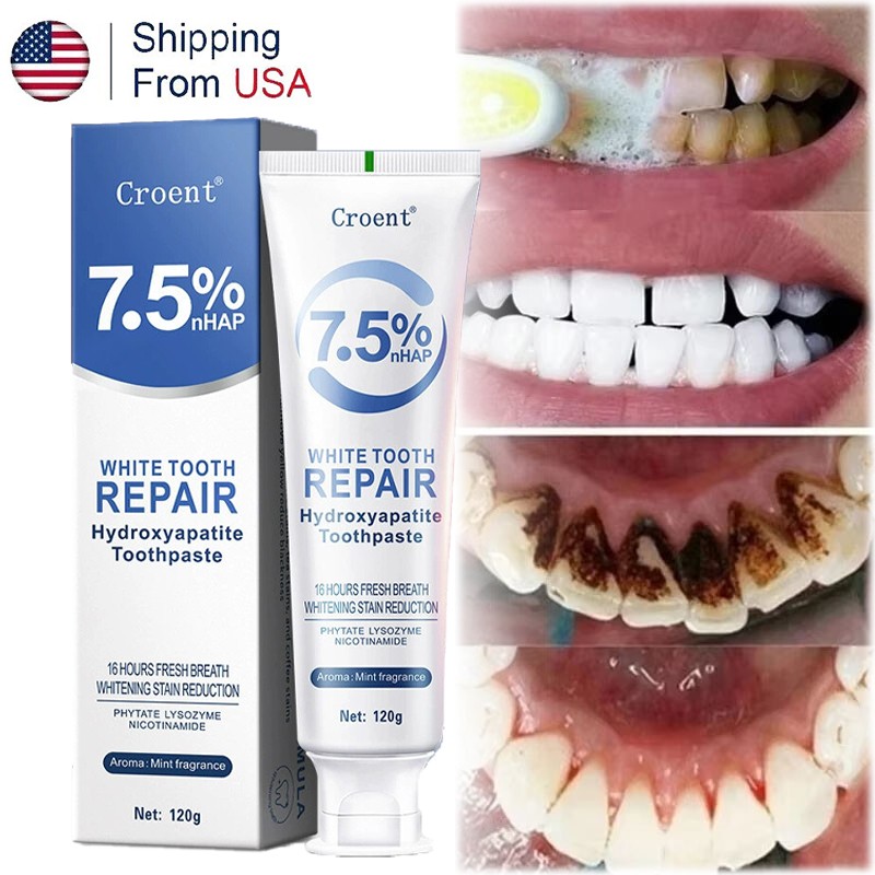 7.5% Hydroxyapatite Toothpaste Remove Yellow Tooth Stains For Sensitive Teeth