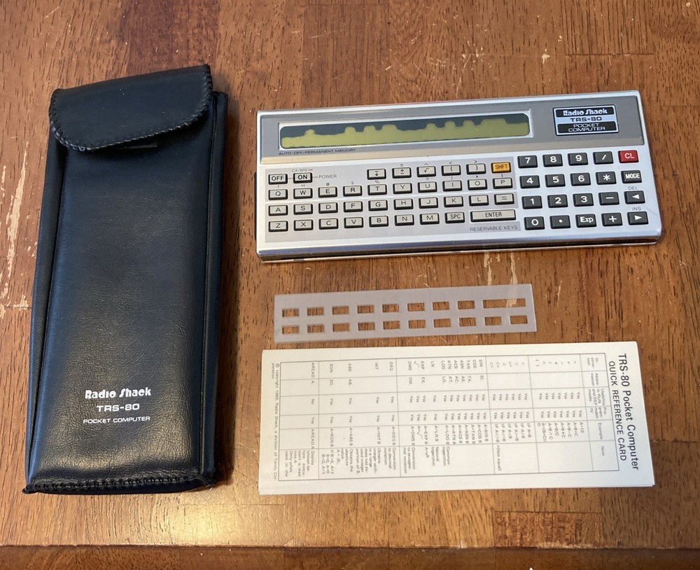 Radio Shack TRS-80 Pocket Computer - Bad LCD Screen Untested w leather Case