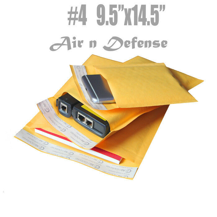 #4 9.5x14.5 Kraft Bubble Padded Envelopes Mailer Yellow Shipping Bag AirnDefense