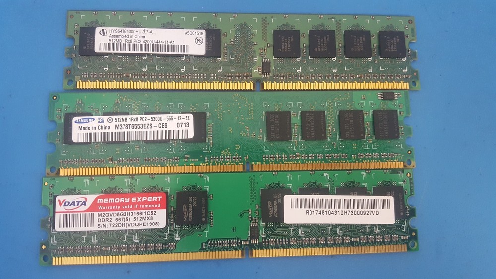 Memory Module, RAM, 240 pin, 512MB, 3 Pcs