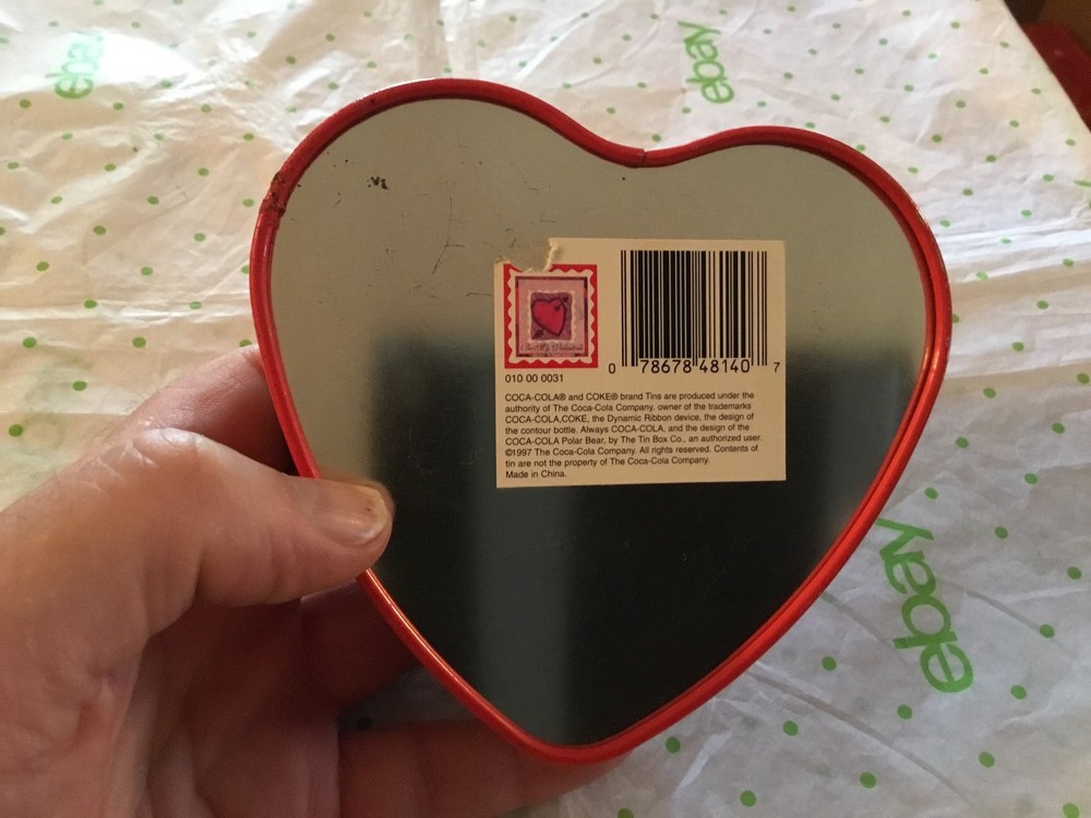 Coca Cola heart shaped tin