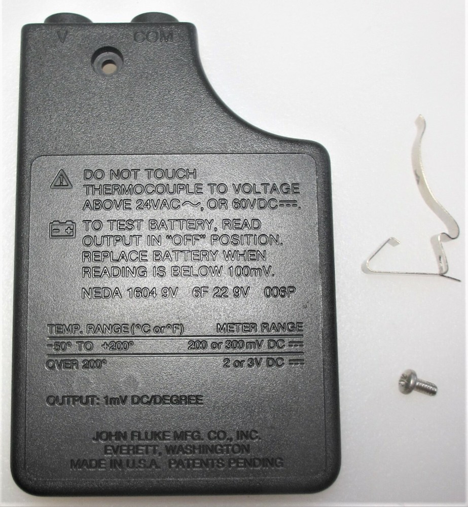 Fluke 80TK  Bottom Case Half w/screw + Battery Tension clip
