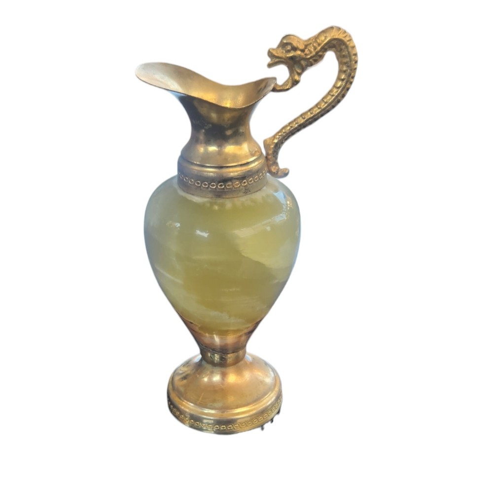 Green Marble-Like & Metal Mini Pitcher