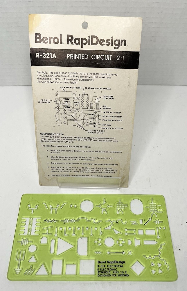 Berol RapiDesign R-321A Printed Circuit 2:1 Template