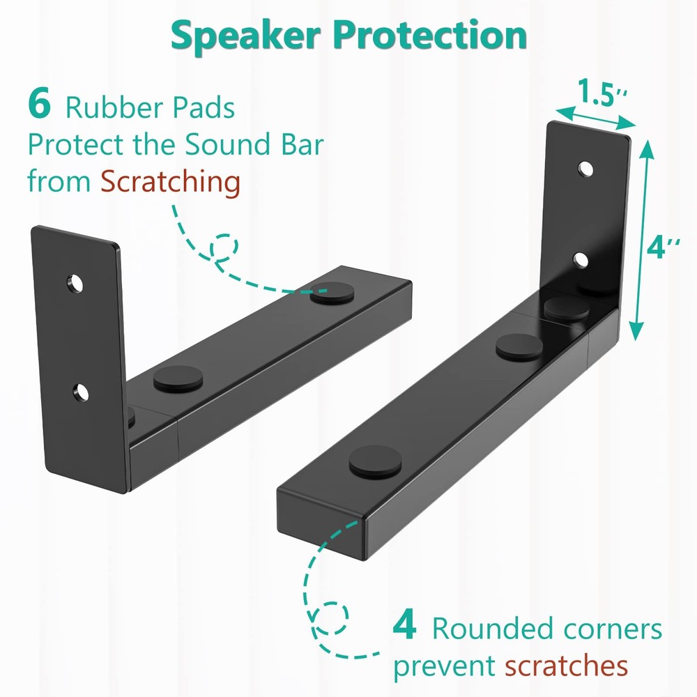 WALI Center Channel Speaker Wall Mount, Speaker, Black