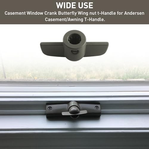 3/8" Window Crank Handle Replacement for Operator, Butterfly Wing Nut T