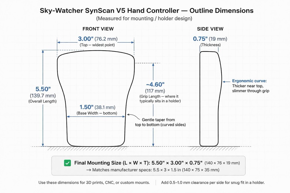 2" Tripod Leg Hand-Control Holder For Synscan V5 Hand Controller