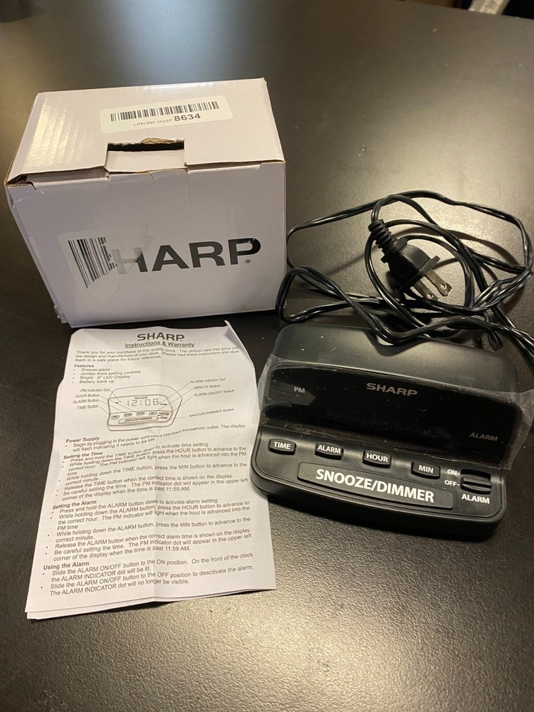 Sharp Alarm Clock with Snooze and Dimmer-NEW-T