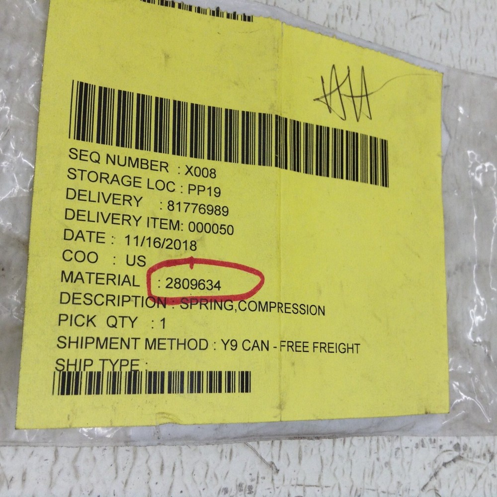 TE 2809634 Compression Spring 81776989 New (TSC)