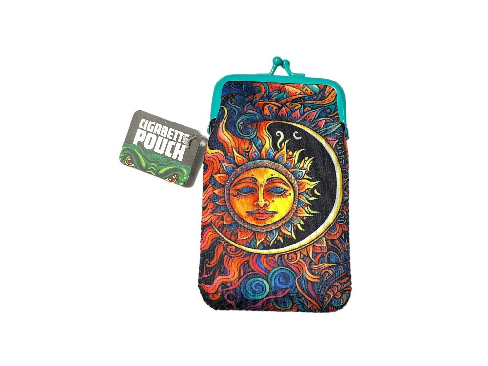Colorful & Fun Neoprene Cigarette Pouch with Snap Clasp Closure