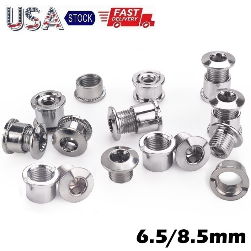 MTB Road Bike Crank Nuts Chainwheel Bolts Chainring Screws Bolt 6.5/8.5mm Steel