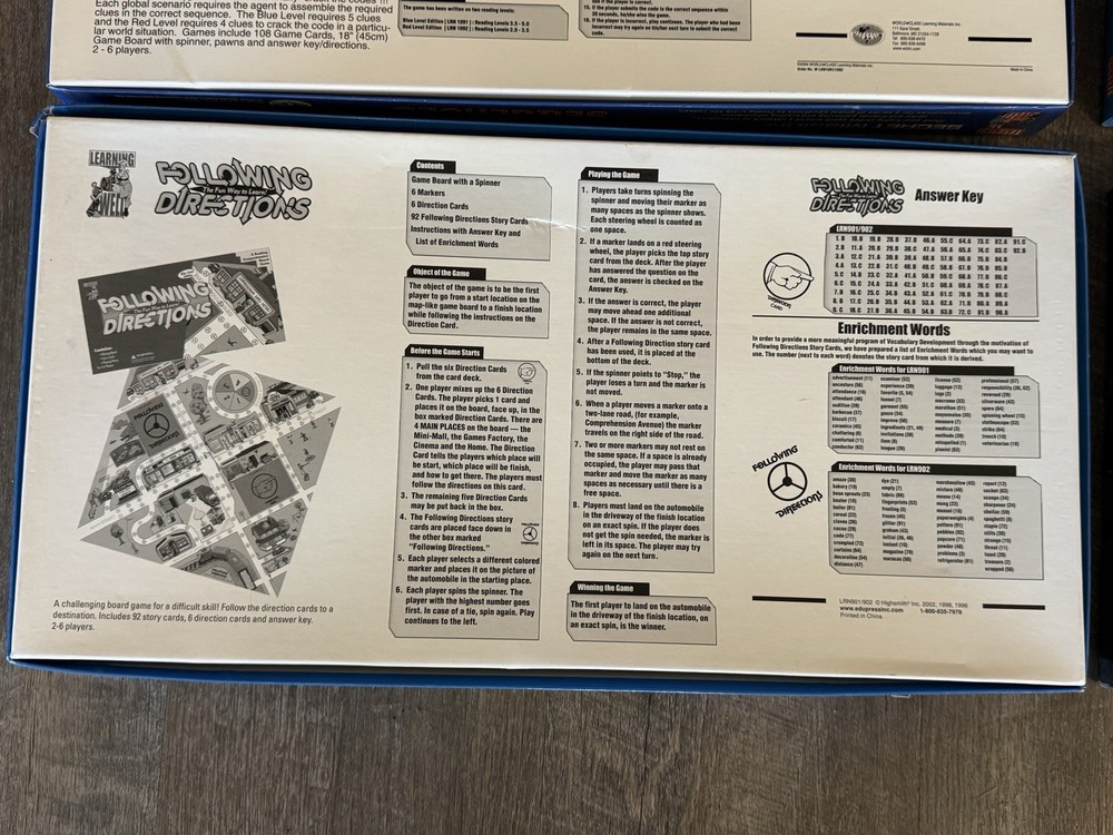 🔥4 LEARNING WELL READING COMPREHENSION BOARD GAMES BLUE LEVEL ED GRADE 3 4 5