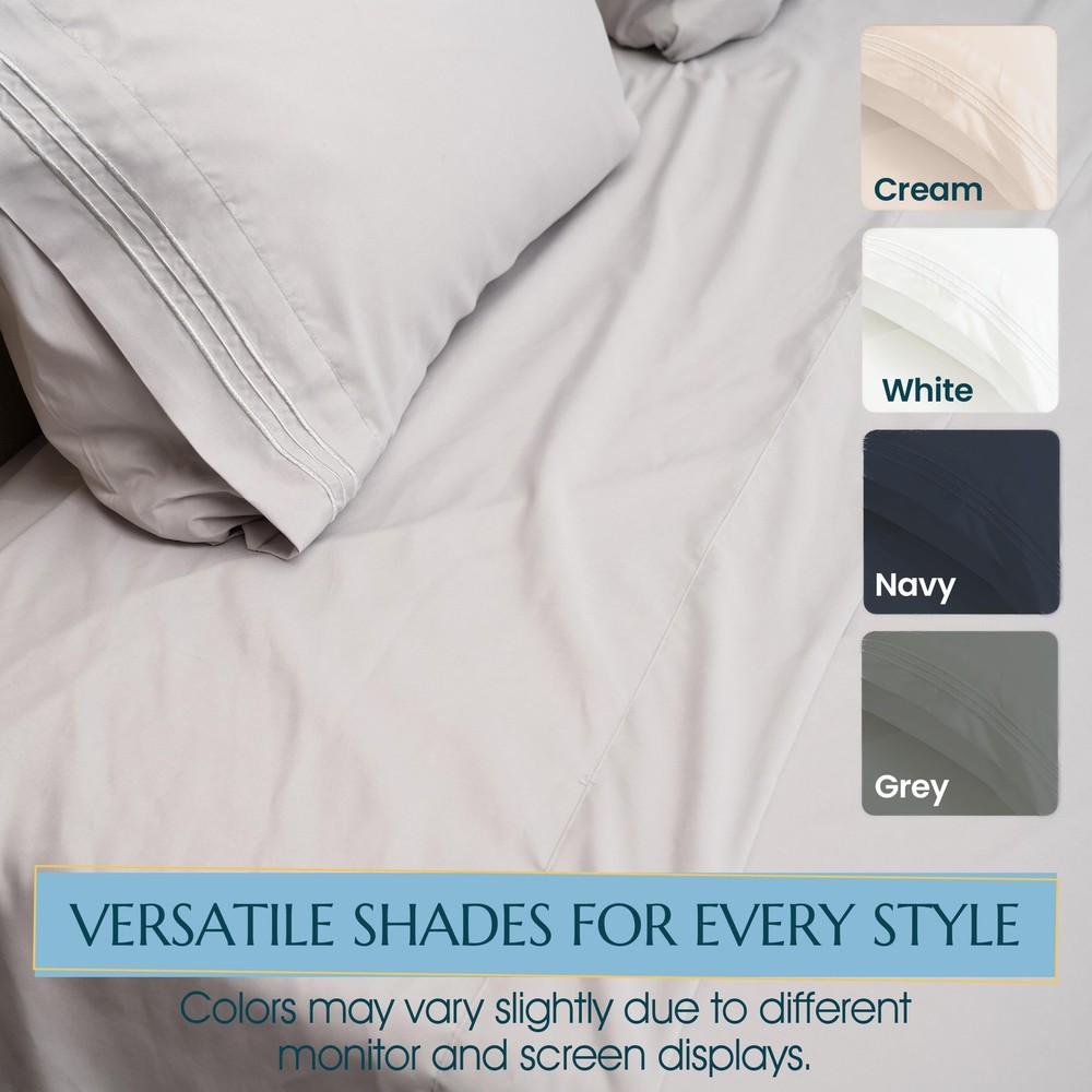 Stych Loom Queen Sheet Set – 4-Piece Soft Microfiber Sheets Set with Flat F...
