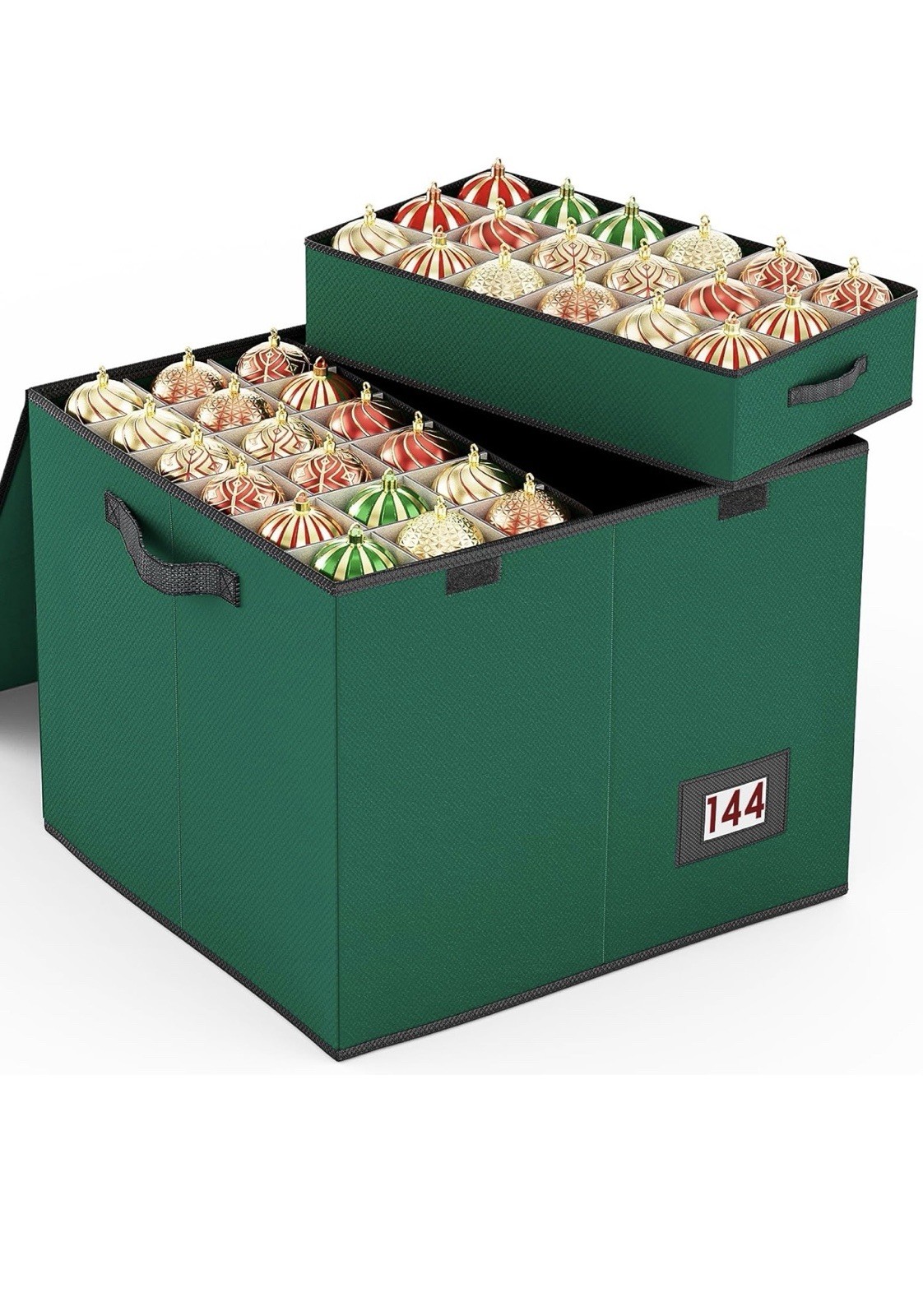 144-3” Large Christmas Ornament Storage Container - 8 Sepárate Tray