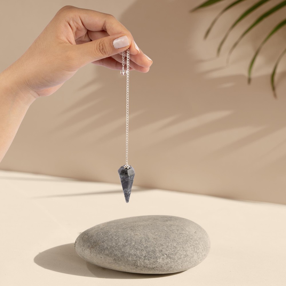 Larvikite Pendulum Crystal, Faceted Pendulum Divination Tools, Dowsing Pendulum