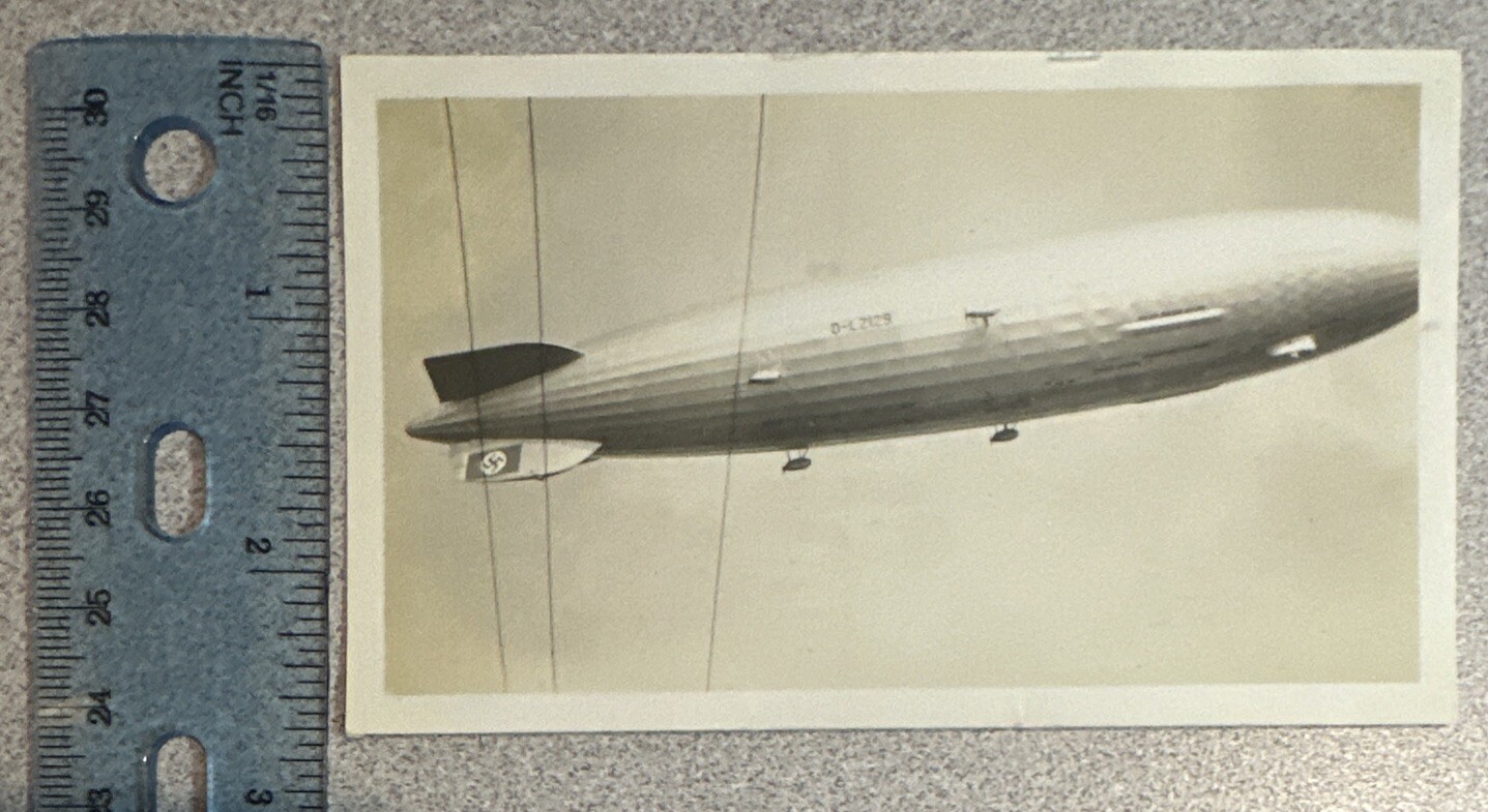 Vintage 1936 4 1/2" x 2 3/4" Original Photo Hindenburg Zeppelin German Airship