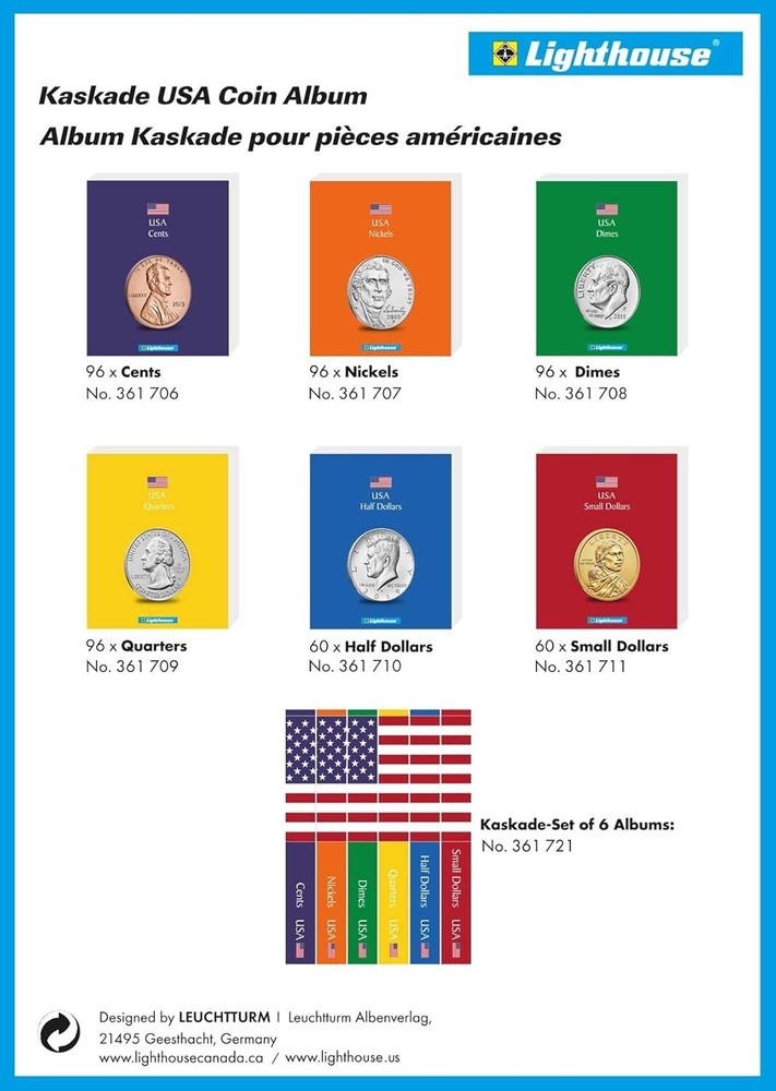 Lighthouse Kaskade Album For 96 US Dimes Coin Collections Storage Safe Display