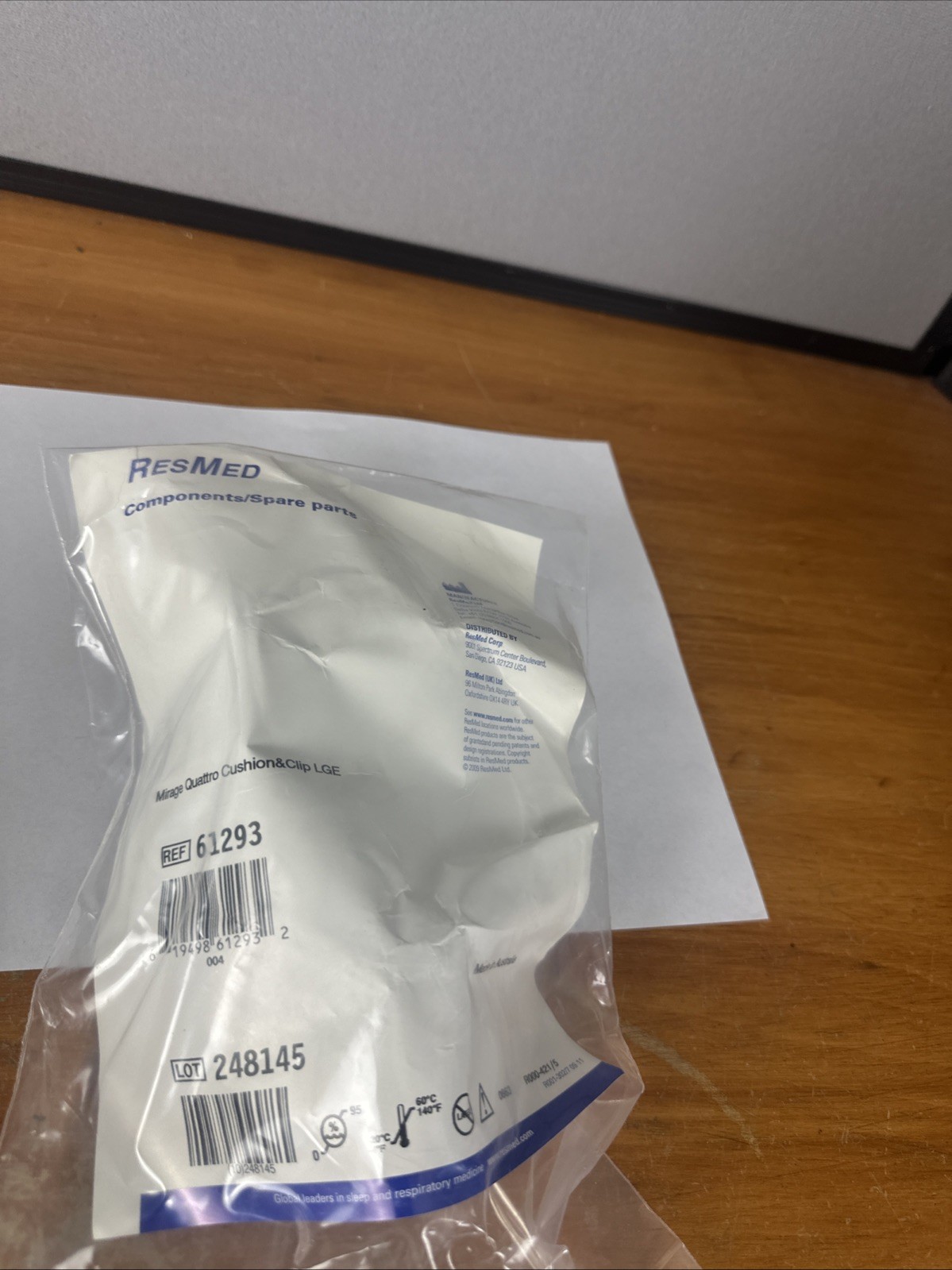 ResMed Mirage Quattro Cushion & Clip Size Large 61293 Full Face New/Sealed