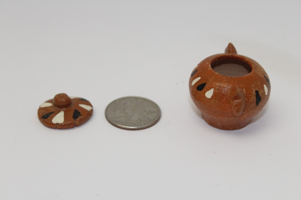 2 Piece Small Handpainted Clay Tea Set