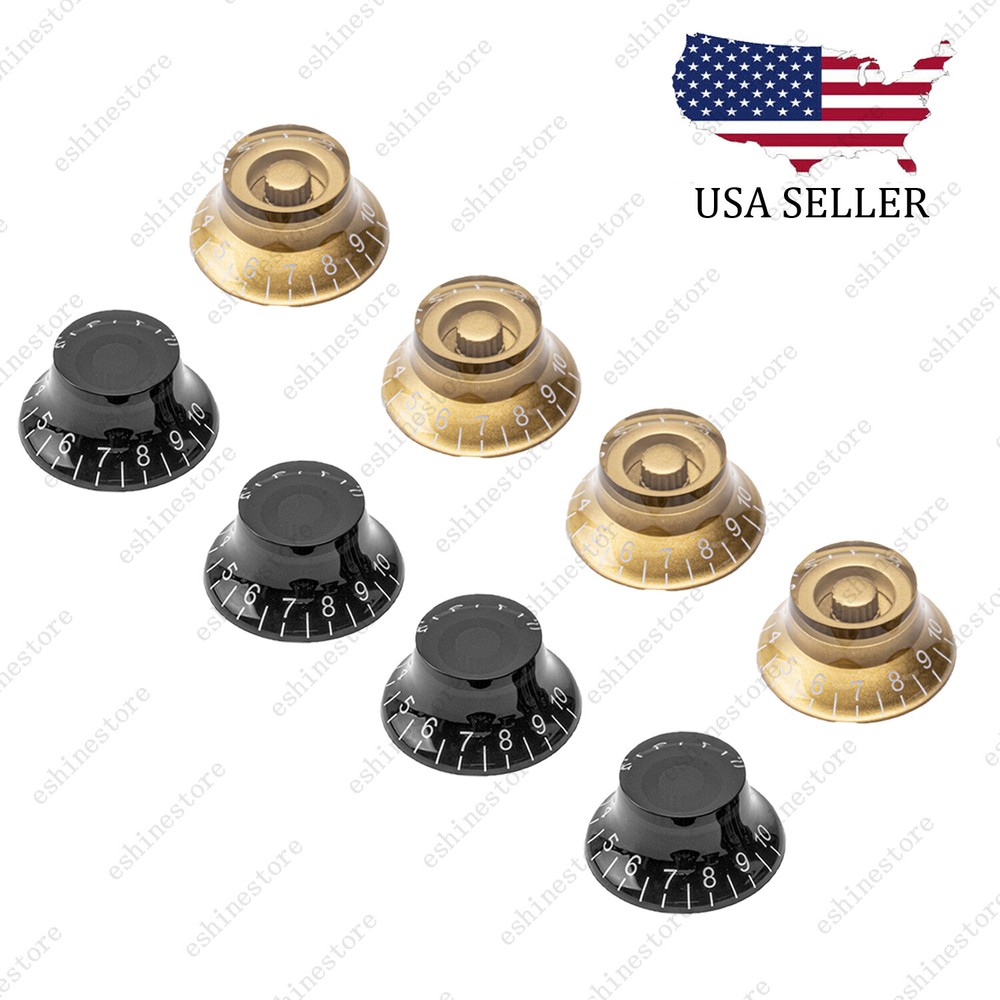 4 Pcs 24 Fine Splines LP Guitar Control Bell Knobs Top Hat Knob For Les Paul SG