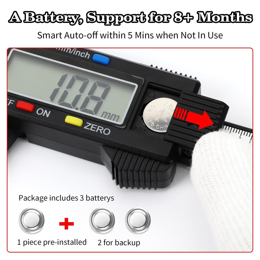 Digital Caliper, Upgraded Calipers 6 inch, Measuring Tool, Electronic Ruler, ...