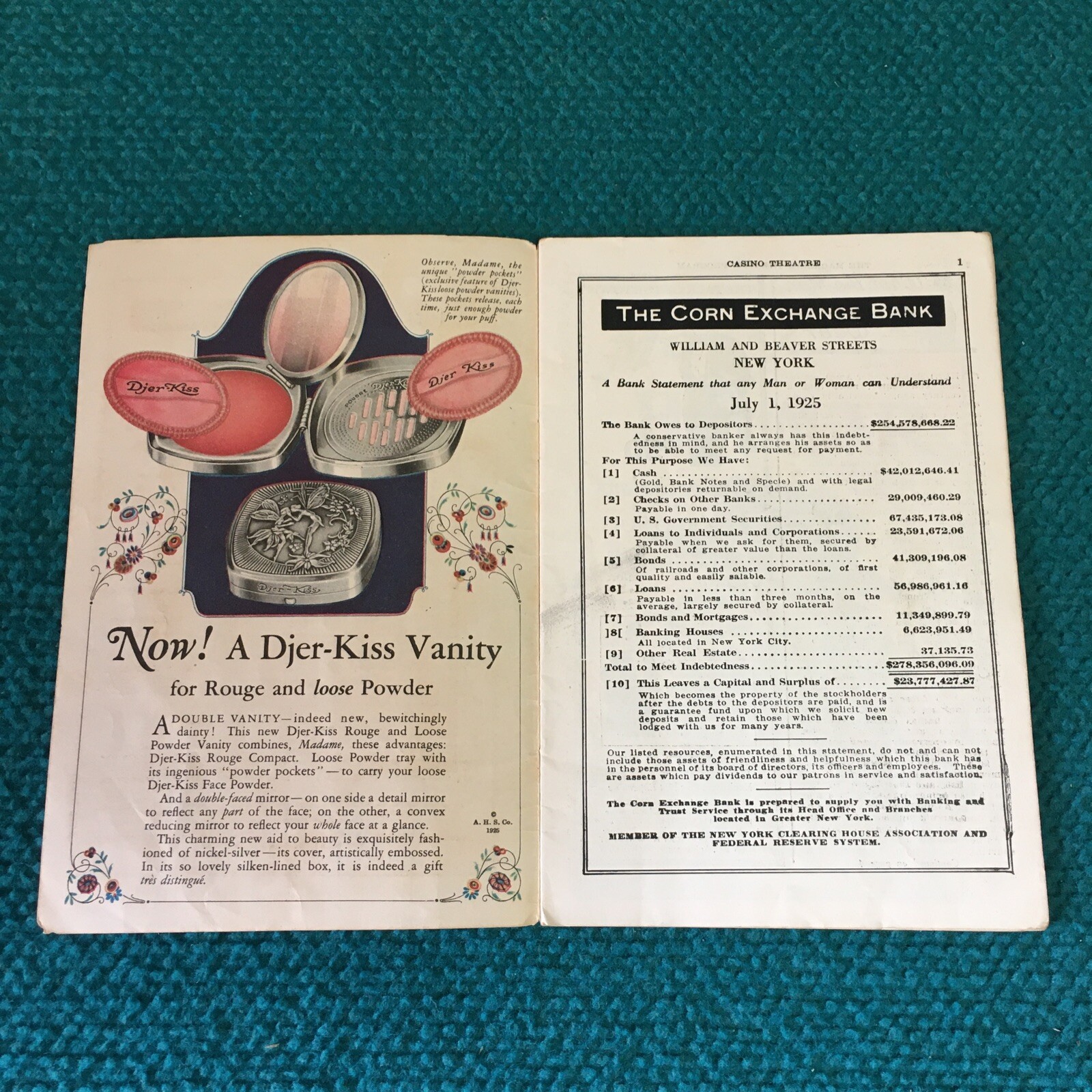 1925 Vintage : THE CASINO "Sky High" BROADWAY PLAYBILL PROGRAM @ Willie Howard