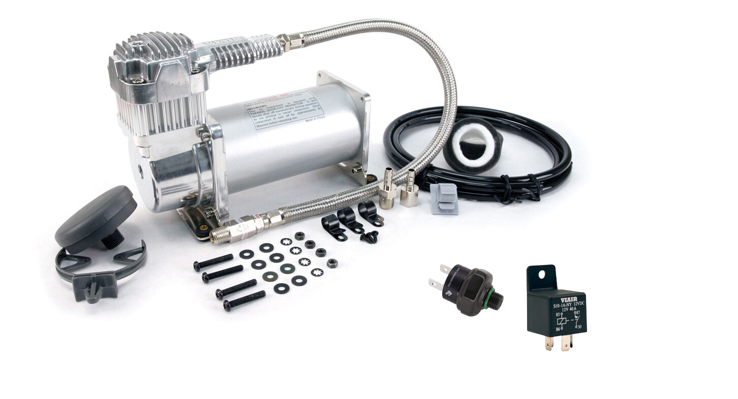 VIAIR 380C Truck Mount Air Compressor w/ 200 PSI Pressure Switch & 40 Amp Relay