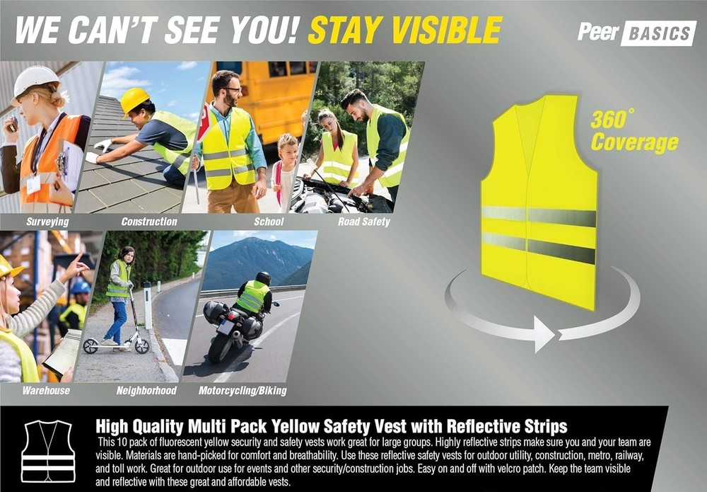 Multipurpose Reflective Vests - 20 Count