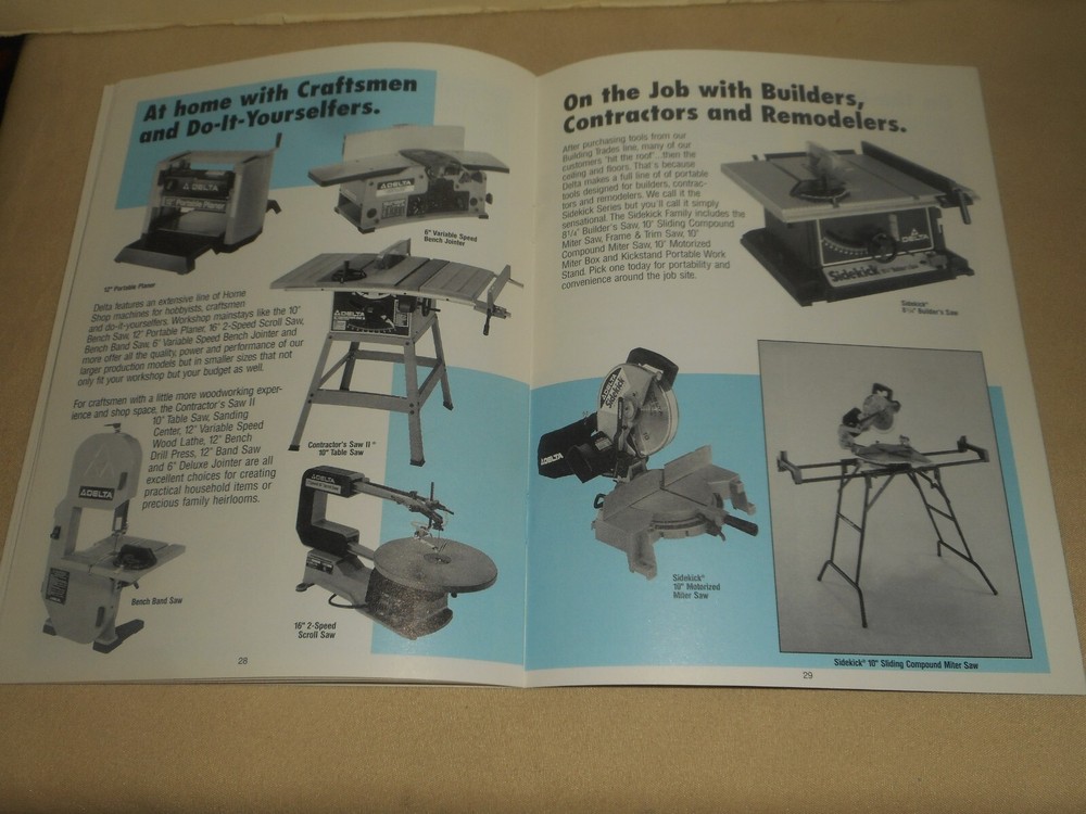 Vintage Delta Power Tools & Accessories Catalog 1995 Tool SPECIFICATIONS 30 pg