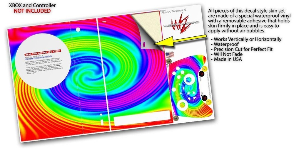 Skins XBOX Series S Console Controller Rainbow Swirl