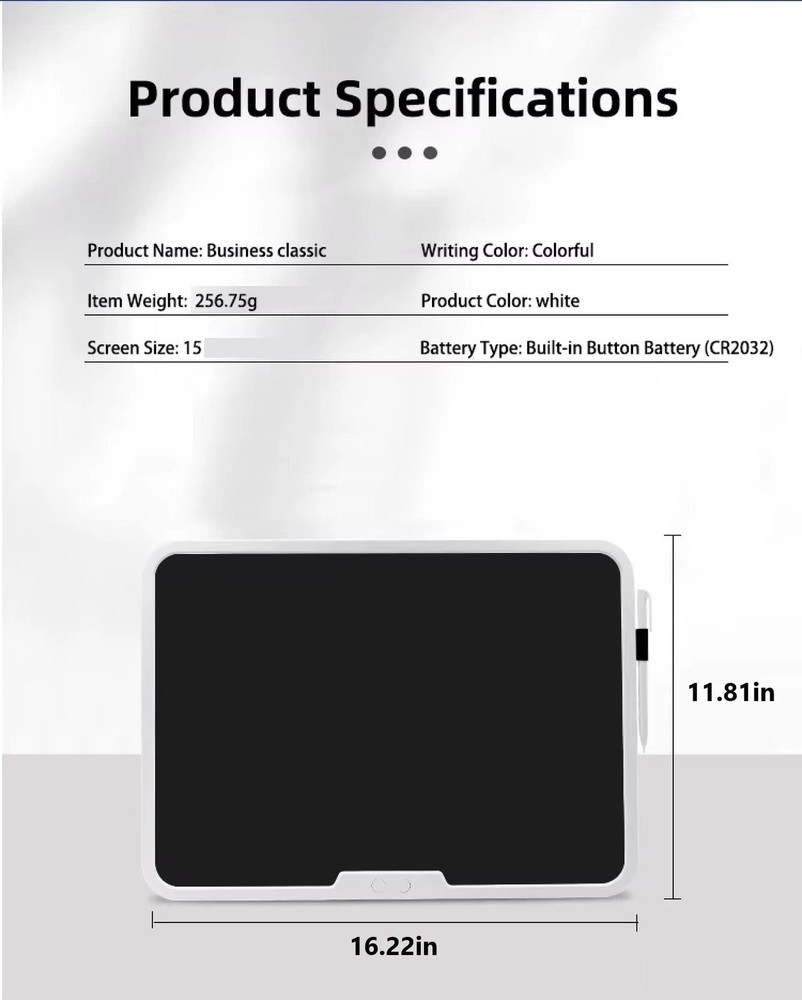 Digital Writing Tablet 19" - One-Touch Erase & Lock, Paperless Notepad